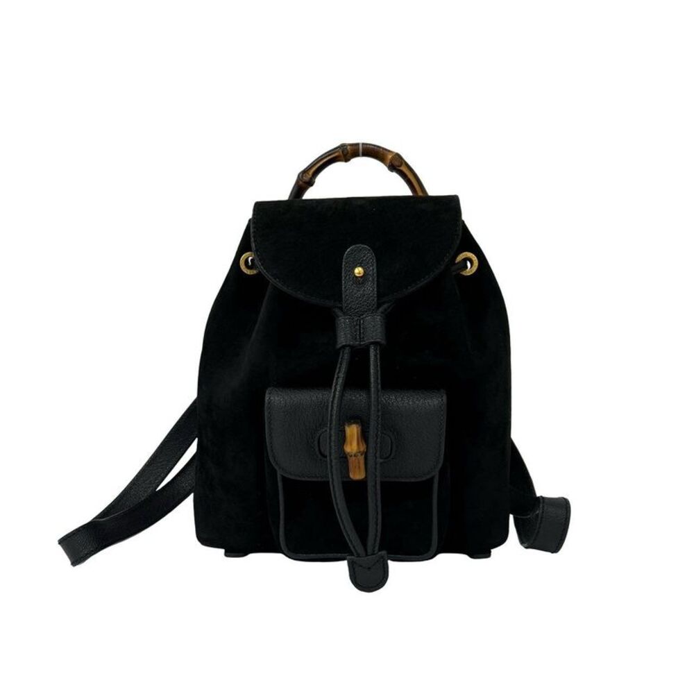 Gucci Bamboo Suede Leather Backpack